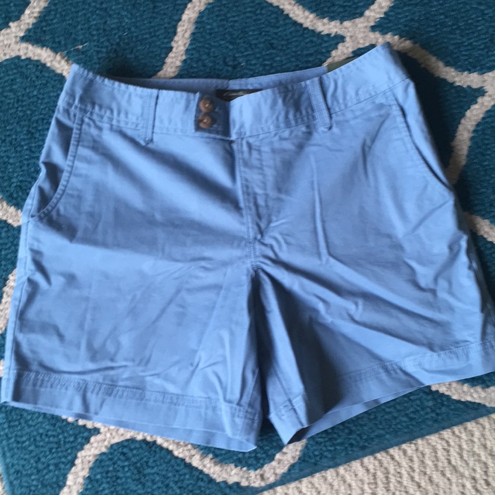 Cute NWT Eddie Bauer Blue Chino Shorts Size 12
